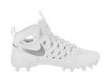 Nike Men's Huarache V Lax White/Metalic Silver Cleated Shoe 10.5 Men US