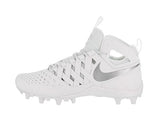 Nike Men's Huarache V Lax White/Metalic Silver Cleated Shoe 10.5 Men US