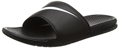 NIKE BENASSI SWOOSH SLIDE SANDALS 14 Men US (BLACK/WHITE)
