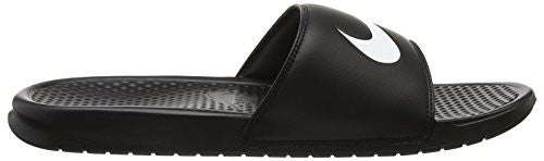 NIKE BENASSI SWOOSH SLIDE SANDALS 14 Men US (BLACK/WHITE)