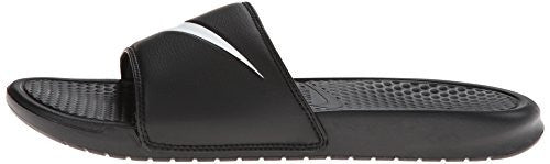 NIKE BENASSI SWOOSH SLIDE SANDALS 14 Men US (BLACK/WHITE)