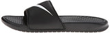 NIKE BENASSI SWOOSH SLIDE SANDALS 14 Men US (BLACK/WHITE)