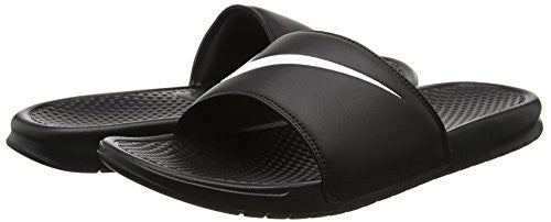 NIKE BENASSI SWOOSH SLIDE SANDALS 14 Men US (BLACK/WHITE)