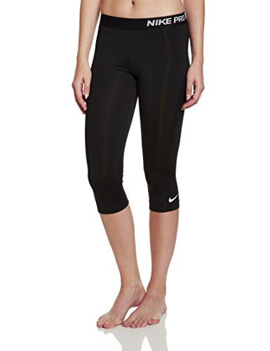 New Nike Women's Pro Capri Black/Reflective Silver Small