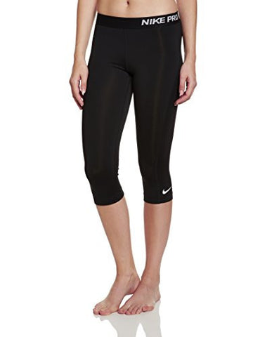 New Nike Women's Pro Capri Black/Reflective Silver Small