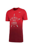 Men's Nike Red Team USA Star Verbiage T-Shirt (X-Large, Red)