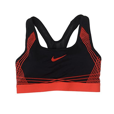 Nike Women's Pro Hyper Classic Padded Sports Bra (XS, Black/Red)