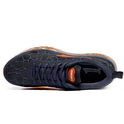 Onemix Men's Lightweight Air Cushion Sport Running Shoes Lake Blue Orange Size 8.5