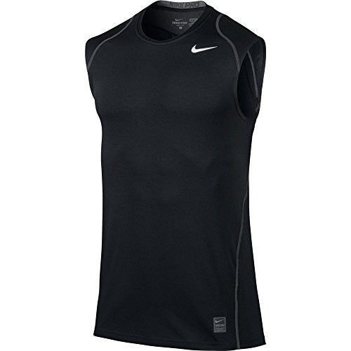 Nike Mens Pro Cool Fitted Sleeveless Shirt (Medium, Black)