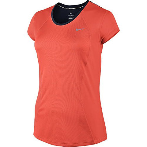 New Nike Women's Miler S/S Crew Top Medium … (L, Red)