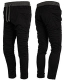 HEMOON Mens Jogging Pants Tracksuit Bottoms Training Running Trousers Black XL