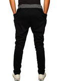 HEMOON Mens Jogging Pants Tracksuit Bottoms Training Running Trousers Black XL