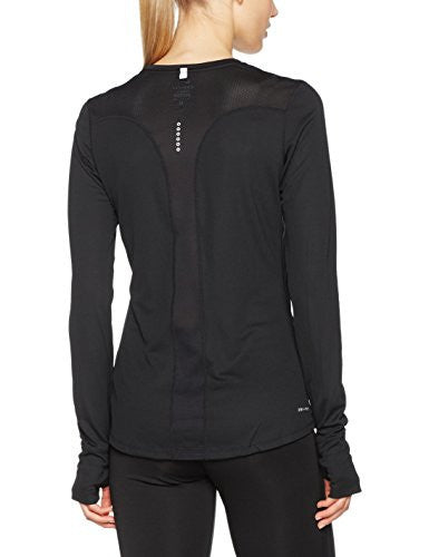 Nike Women's Racer Long-Sleeve Shirt, Black/Black/Reflective Silver, Small
