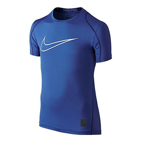 Nike Youth Pro Cool HBR Fitted T-Shirt (Large, Royal Blue)