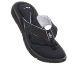 NIKE WOMENS COMFORT THONG SANDALS SLIDES-BLACK/WHITE-9