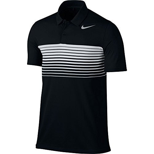 Nike Mobility Speed Stripe Men's Golf Polo (Black, Large)