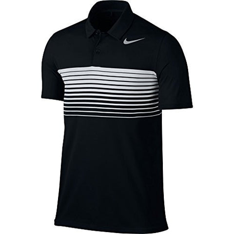 Nike Mobility Speed Stripe Men's Golf Polo (Black, Large)
