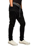 HEMOON Mens Jogging Pants Tracksuit Bottoms Training Running Trousers Black XL