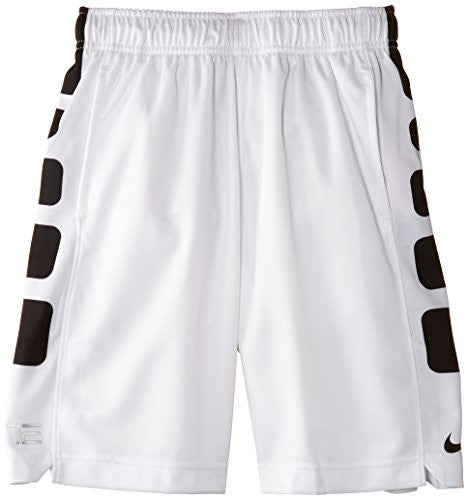 Nike Boys Elite Stripe Big Kids 10" Basketball Shorts, Med, White, 546649 019