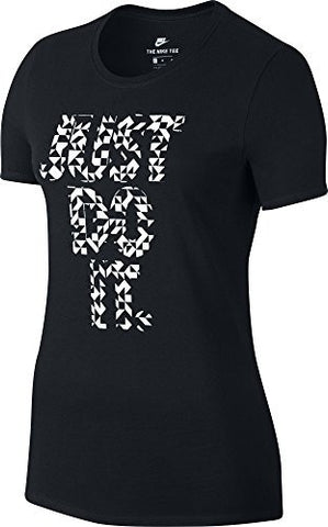 NIKE WOMENS TEE CREW JDI TANGRAMS SS #834777-010 (L)