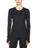 Nike Women's Racer Long-Sleeve Shirt, Black/Black/Reflective Silver, Small