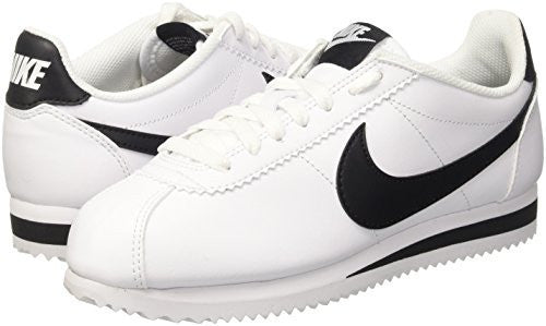 NIKE WOMENS CLASSIC CORTEZ LEATHER WHITE/BLACK/WHITE CASUAL SHOE 8 WOMEN US