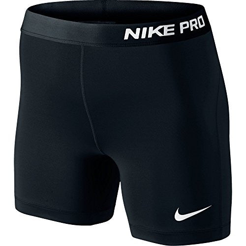 Nike Womens 5" Pro Core Compression Shorts-Black/White-Large