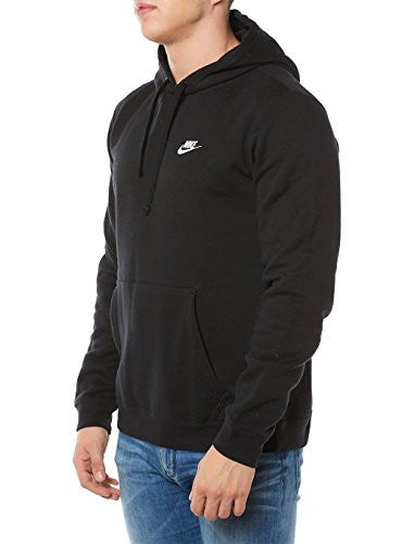 Nike Mens Sportswear Pull Over Club Hooded Sweatshirt - Medium - Black/White