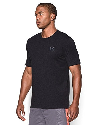 Under Armour Men's Charged Cotton Sportstyle T-Shirt, Black/Steel, Medium