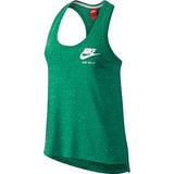 Nike Womens Gym Vintage Tank (Small, Spring Leaf Green/Sail)