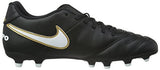 Nike TIEMPO RIO III FG Mens Black White Gold Athletic Outdoor Soccer Cleats (Medium,11,Black/White/Gold)