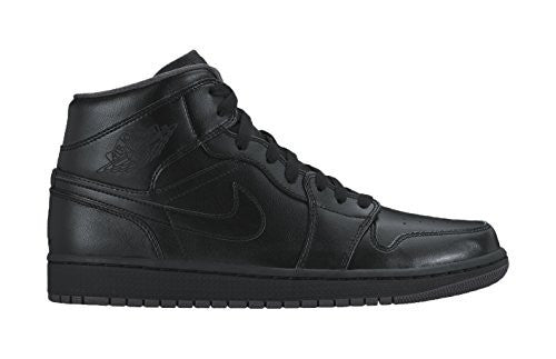 Nike Men's Air Jordan 1 Mid Black/Black/Dark Grey Basketball Shoe - 11 D(M) US