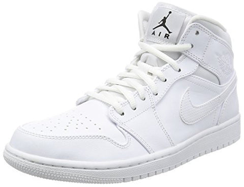 Nike Jordan Men's Air Jordan 1 Mid White/Black/White Basketball Shoe 10.5 Men US