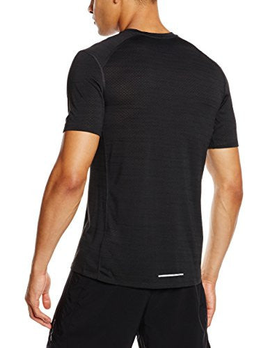 Nike Mens Dri-Fit Cool Milers Short Sleeve Running T-Shirt Black/Pine 718348-010 Size Large