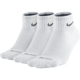 Nike Dri-Fit Half Cushion Quarter Socks (3 Pack) White SX4835-101 Size Large (8-12)