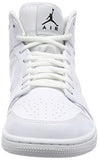 Nike Jordan Men's Air Jordan 1 Mid White/Black/White Basketball Shoe 10.5 Men US