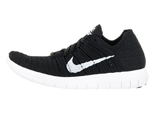 Nike Women's Free Rn Flyknit Black/White Running Shoe 8 Women US