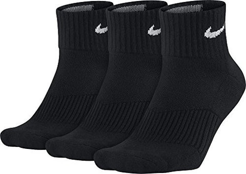 Nike Unisex U Nk Perf Cush Qt 3Pr, Black/White, Large