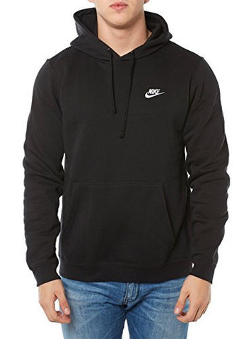 Nike Mens Sportswear Pull Over Club Hooded Sweatshirt - Medium - Black/White