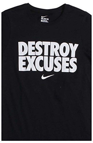 Nike Big Boys' (8-20) Destroy Excuses Graphic T-Shirt-Black-Medium