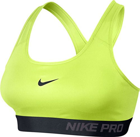 Nike Womens Pro Classic Padded Sports Bra - Small - Volt/Black