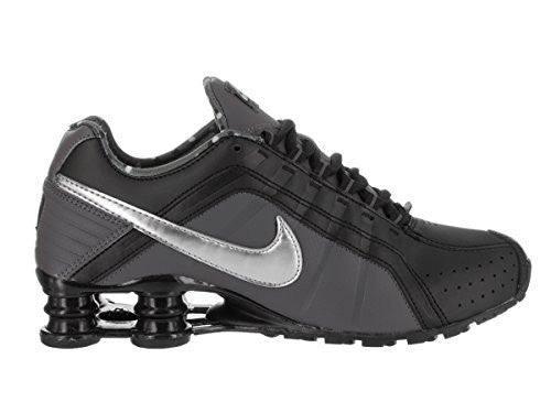 NIKE WOMEN'S SHOX JUNIOR BLACK/METALLIC SILVER RUNNING SHOE 8 WOMEN US