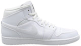 Nike Jordan Men's Air Jordan 1 Mid White/Black/White Basketball Shoe 10.5 Men US