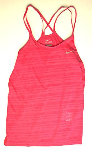 Nike Womens Dri-Fit Breeze Strappy Running Tank, Pink, Large, 811449-616