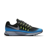 Nike Men's Air Zoom Pegasus 33 Shield Running Shoe (11, Black/Metallic Silver-blue Glow-volt)