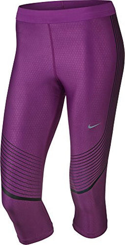 Nike Womens Power Speed Running Capris Cosmic (Large, Lilac)