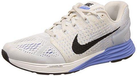 Nike Women's Lunarglide 7 Sail Black/Chalk Blue/Pr Pltnm Running Shoe 7 Women US