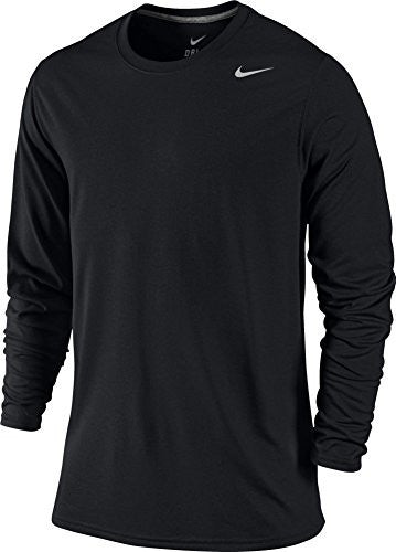 NIKE LEGEND DRI-FIT POLY LONG-SLEEVE CREW (MENS, BLACK) - L