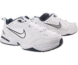 Nike Men's NIKE AIR MONARCH IV (4E) RUNNING SHOES -10.5;   White / Metallic Silver-Midnight Navy