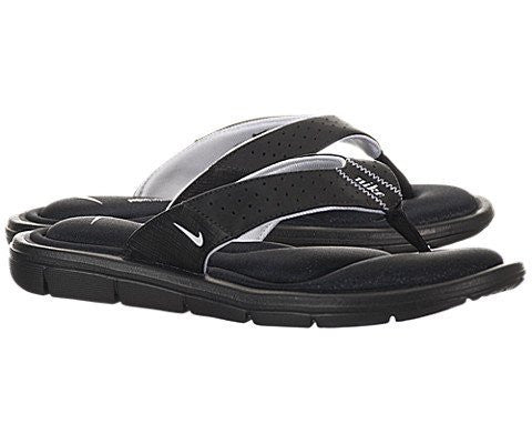 NIKE WOMENS COMFORT THONG SANDALS SLIDES-BLACK/WHITE-9